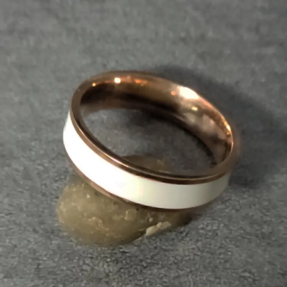 Engraved Men's Rose Gold and ceramic Promise Ring Band - Promise Ring For Guys